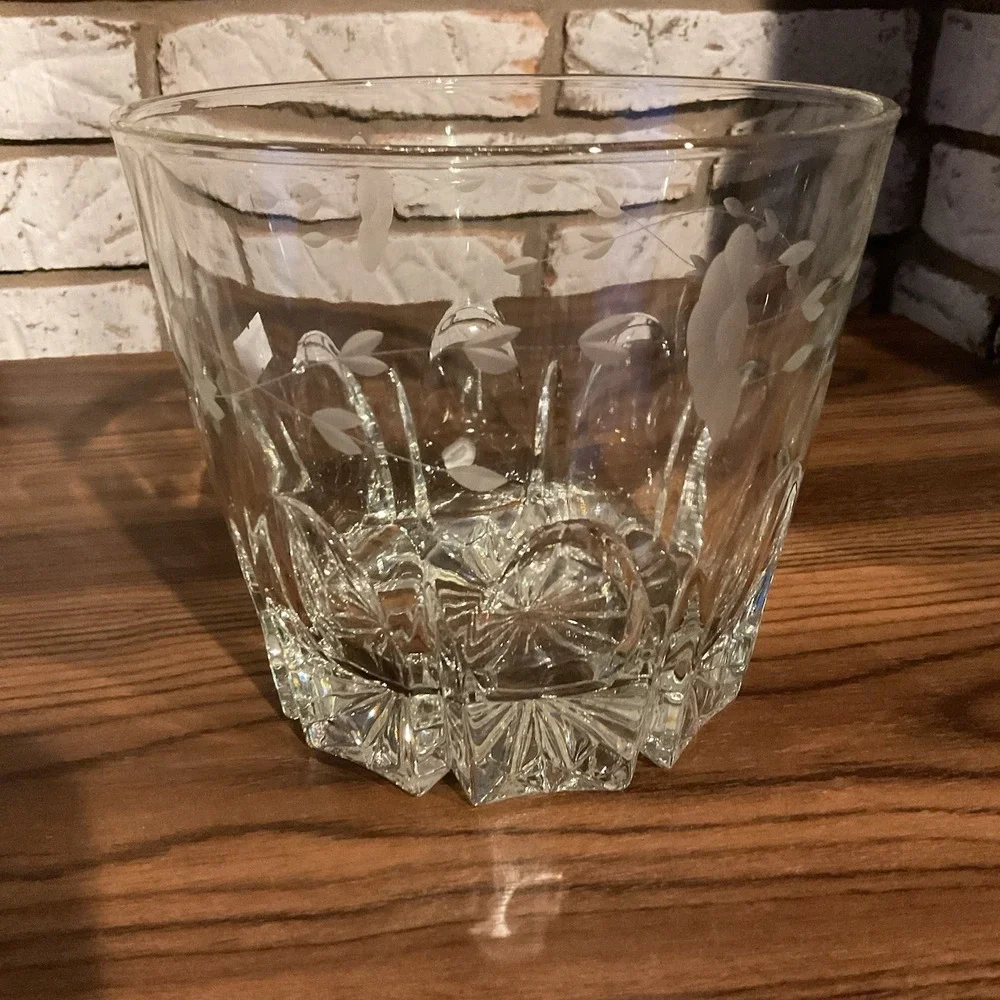 Vintage Heavy PRINCESS HOUSE 1980's Crystal Ice Bucket Heritage Etched Pattern.
